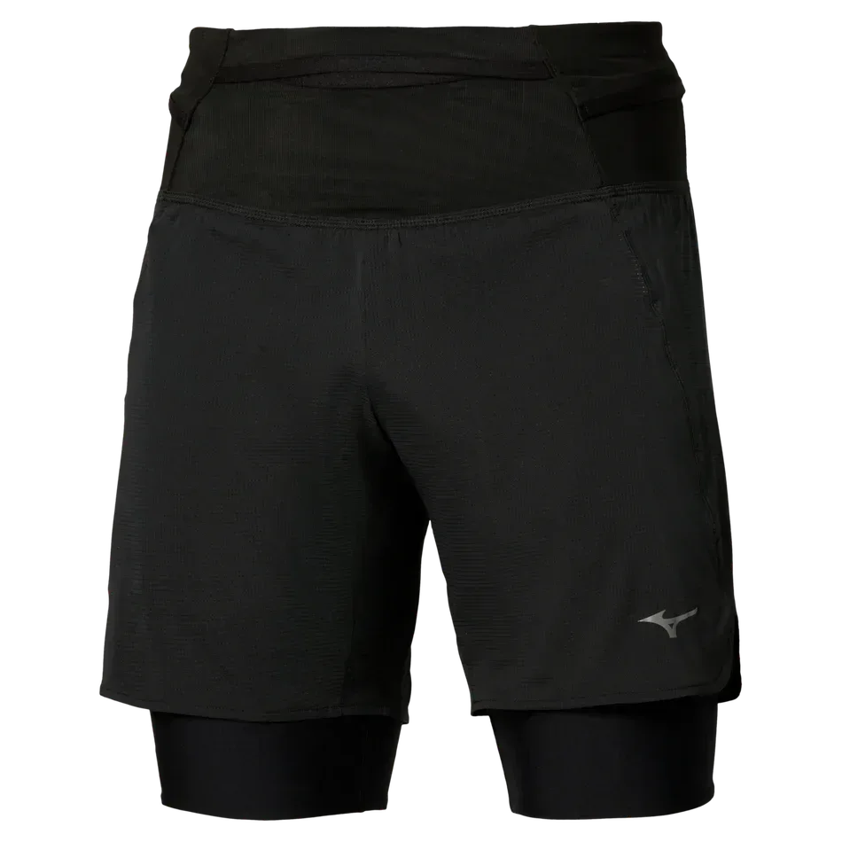 מכנס אימון עם טייטס מיזונו לגברים Mizuno Multi pocket Trail 2in1 Short Black J2GBD01009
