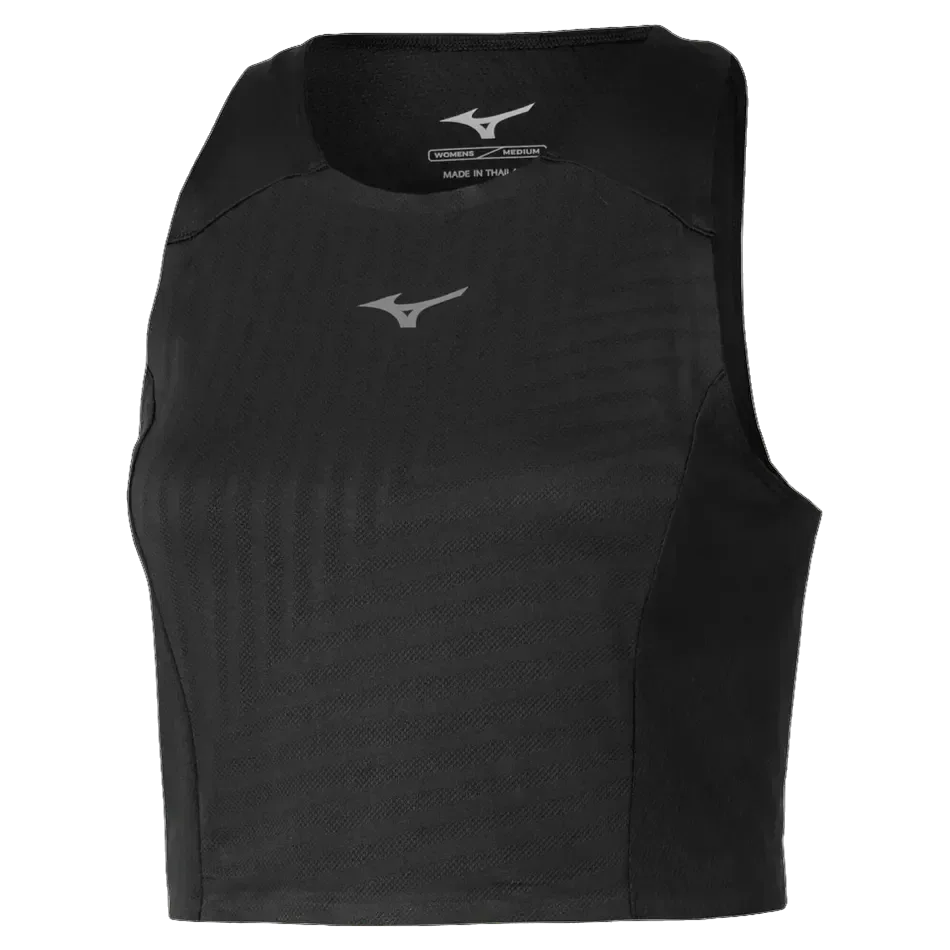 גופיית אימון מיזונו לנשים Mizuno Tech Light Crop Top Black J2GAD20009