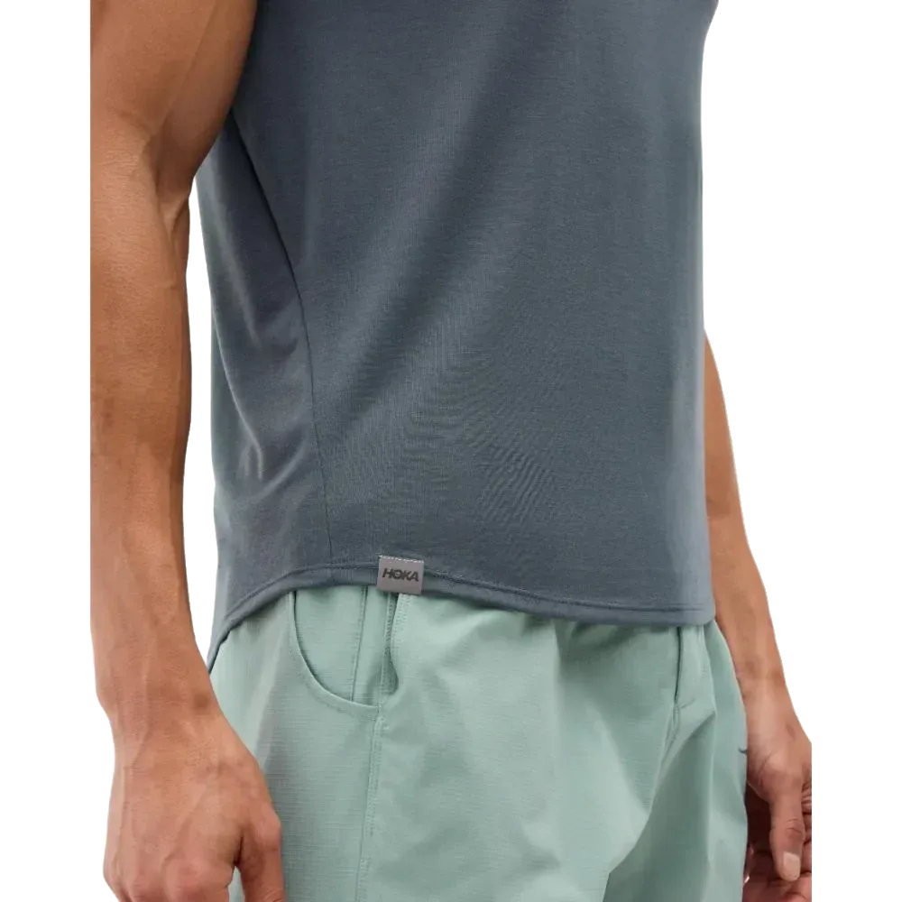 חולצת ריצה הוקה לגברים Hoka 1141757/FGYN HOKA ESSENTIAL TEE FOGGY