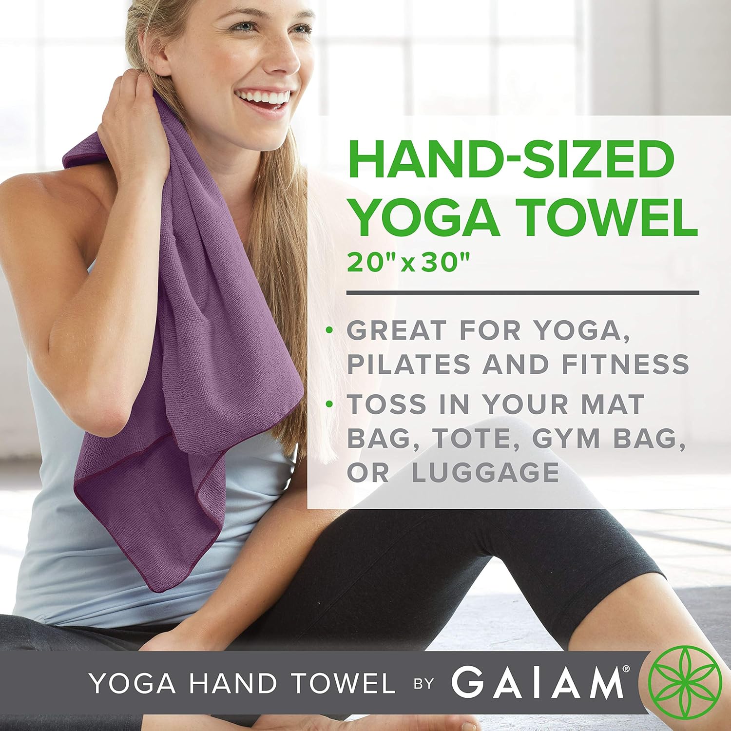 מגבת יד ליוגה Gaiam Yoga Hand Towel