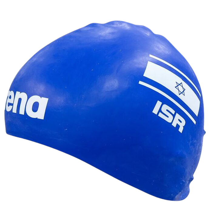 כובע שחייה סיליקון Arena עם דגל ישראל