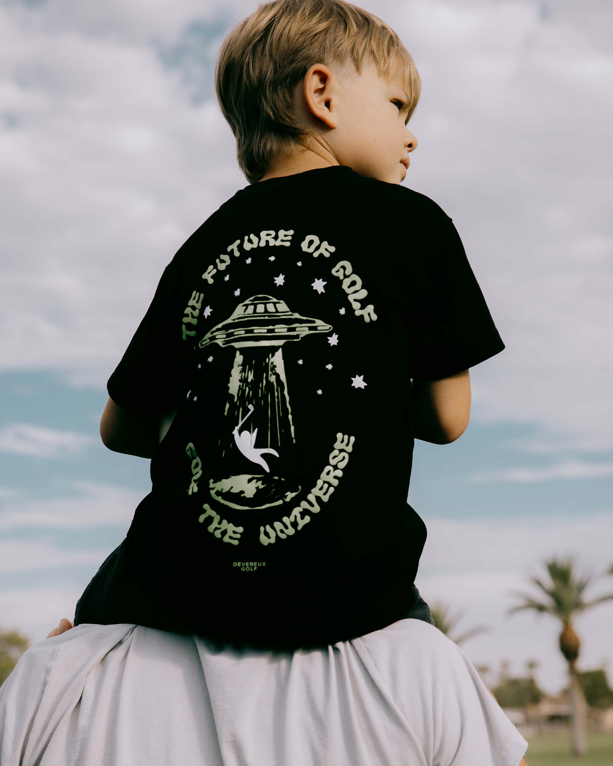 חולצת גולף Devereux Kids Alien Tee - Black