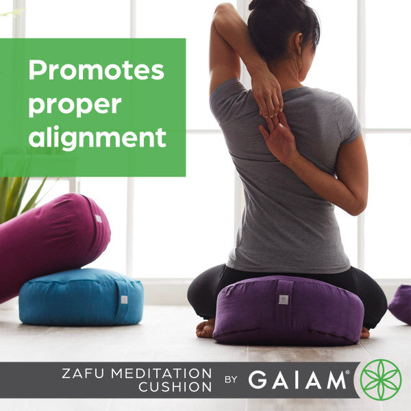 כרית עגולה מדיטציה ויוגה 38 ס״מ - Gaiam Zafu Black