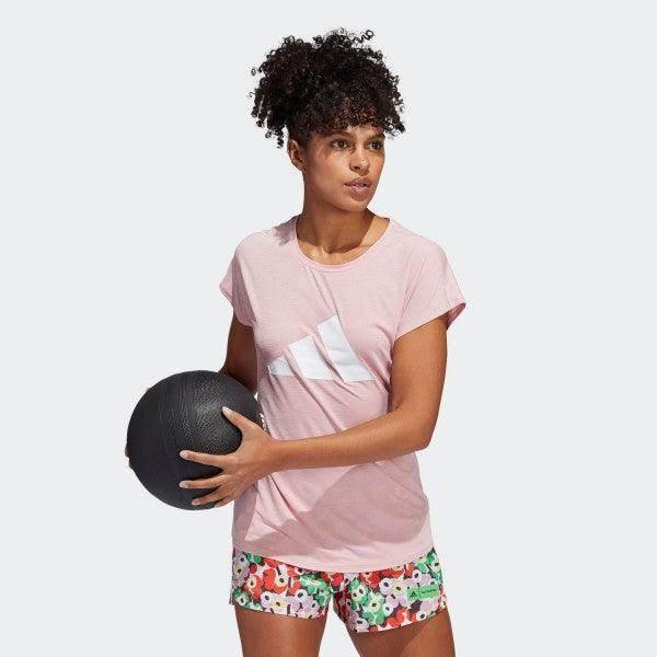 חולצת אדידס לנשים ADIDAS 3 BAR TEE WONMAU/WHITE HB6281