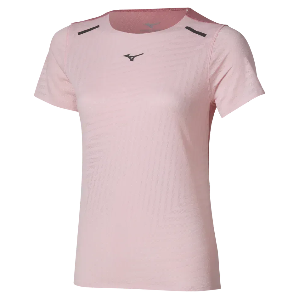 חולצת אימון מיזונו לנשים Mizuno Tech Light Short Sleeve Tee Rose Elegance J2GAD20265