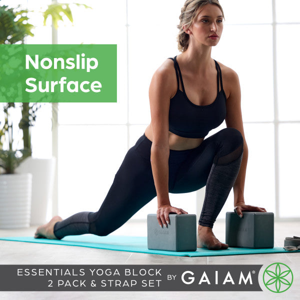 סט קוביות (זוג) ורצועת יוגה Gaiam Block 2PK & Strap Combo