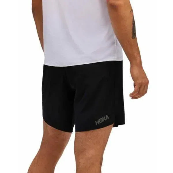 מכנסי ריצה קצרים 18 לגברים ס"מ Hoka 1151080/BLK M GLIDE 7'' SHORT 2IN1