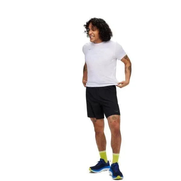 מכנסי ריצה קצרים 18 לגברים ס"מ Hoka 1151080/BLK M GLIDE 7'' SHORT 2IN1