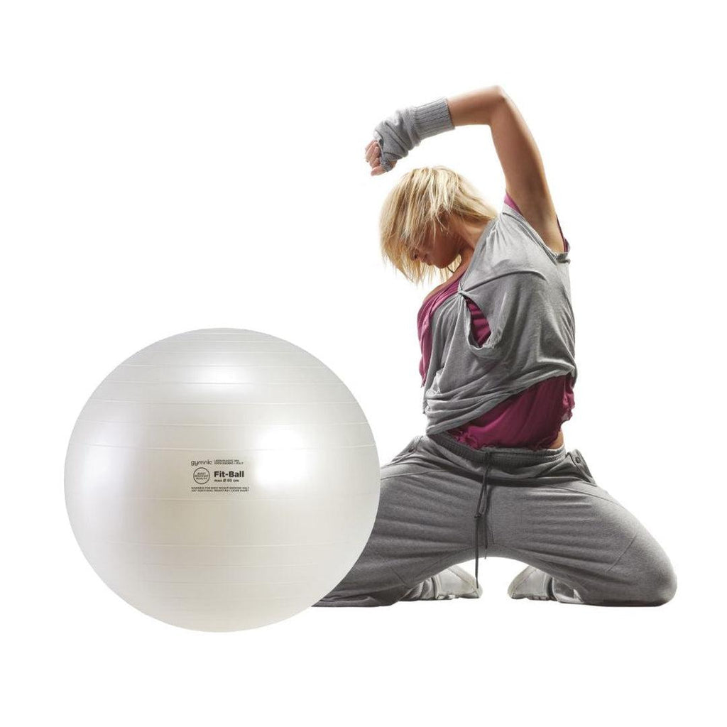 כדור פיזיו לבן פנינה במגוון גדלים Gymnic Fit-Ball BRQ