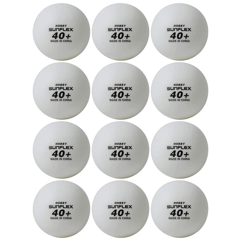 מארז 12 כדורי טניס שולחן +40 SUNFLEX HOBBY