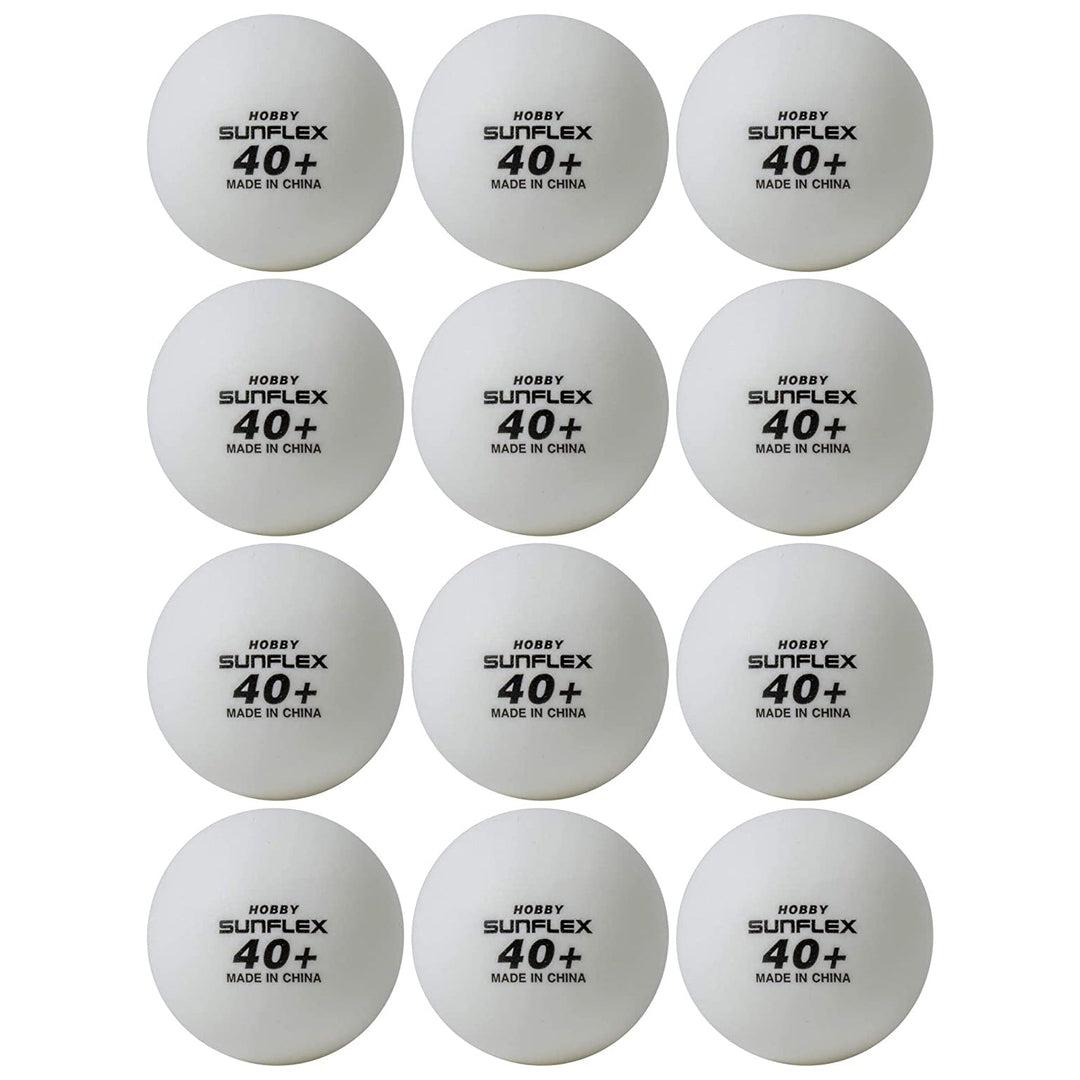 מארז 12 כדורי טניס שולחן +40 SUNFLEX HOBBY
