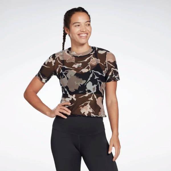 חולצת ריבוק קצרה לנשים Reebok H65548 MYT AOP Mesh Tee